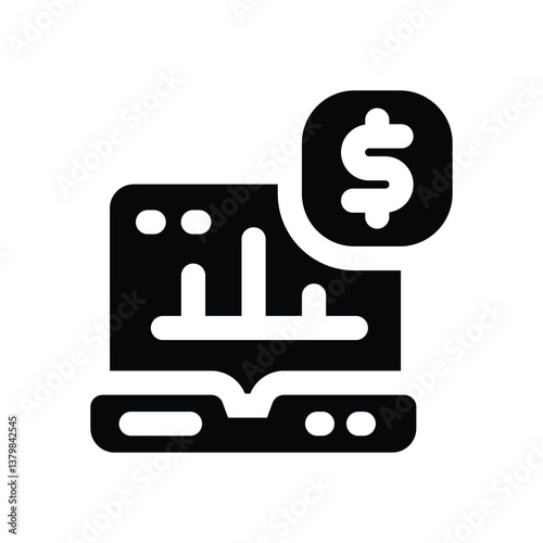 accounting glyph icon. Strong and solid vector icon for websites, mobile interfaces, presentations, and visual branding. High quality and easy to edit.
