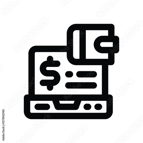 ewallet line icon. Clean and minimalist vector icon for websites, mobile apps, presentations, and logos. Fully scalable and customizable for any project.