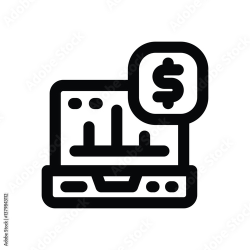 accounting line icon. Clean and minimalist vector icon for websites, mobile apps, presentations, and logos. Fully scalable and customizable for any project.