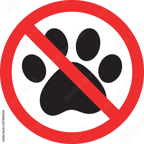 no pets allowed sign. prohibited animal symbol for public spaces and restricted areas