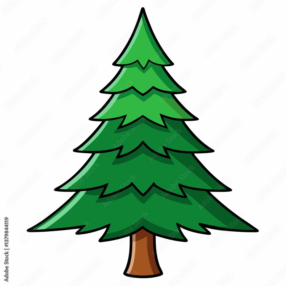 create Spruce tree vector image of white background create Spruce tree vector image of white background