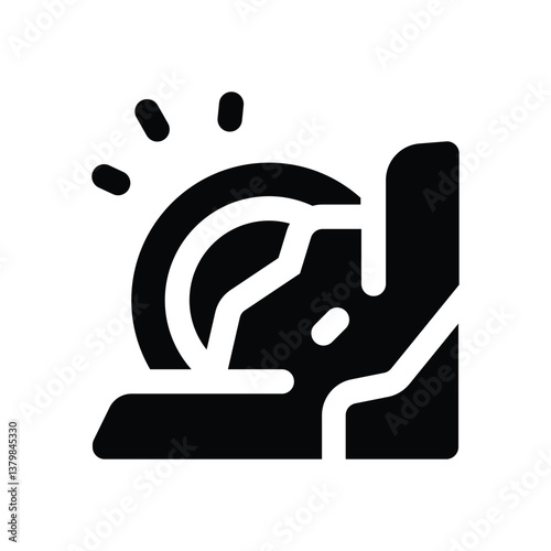 mining glyph icon. Strong and solid vector icon for websites, mobile interfaces, presentations, and visual branding. High quality and easy to edit.