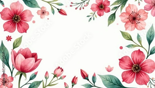 Delicate watercolor floral pattern, ideal for spring flyers , soft, wedding, digital