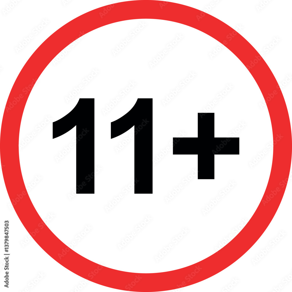 age restriction 11 plus sign. content warning symbol for mature audience, gaming, movies, and apps age restriction 11 plus sign. content warning symbol for mature audience, gaming, movies, and apps