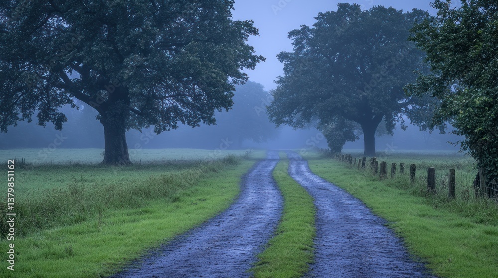 Misty country lane Misty country lane
