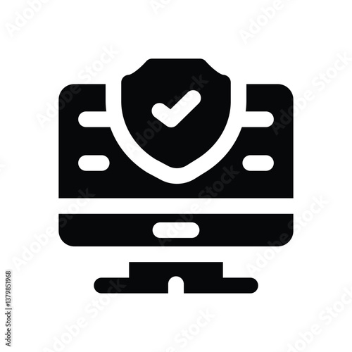 online insurance glyph icon. Strong and solid vector icon for websites, mobile interfaces, presentations, and visual branding. High quality and easy to edit.
