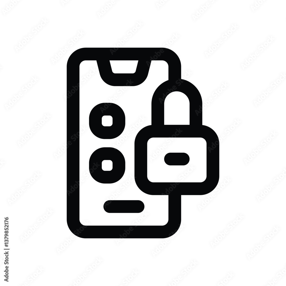 mobile security line icon. Clean and minimalist vector icon for websites, mobile apps, presentations, and logos. Fully scalable and customizable for any project. mobile security line icon. Clean and minimalist vector icon for websites, mobile apps, presentations, and logos. Fully scalable and customizable for any project.