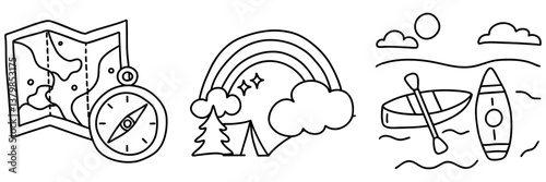 Camping is adventurous activity that often involves maps, compasses, and beautiful landscapes