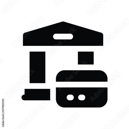 banking glyph icon. Strong and solid vector icon for websites, mobile interfaces, presentations, and visual branding. High quality and easy to edit.