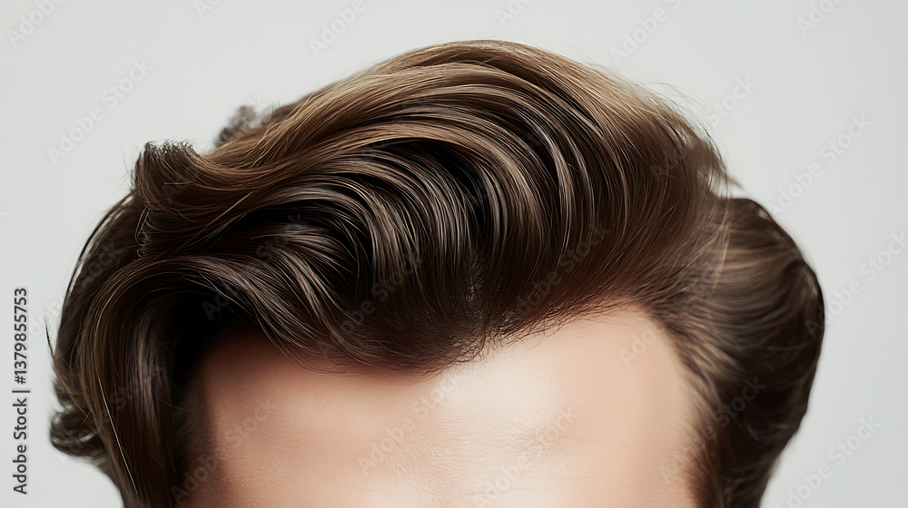 Naklejka premium Stylish hair transformation for modern lifestyles urban studio hair style showcase trendy environment close-up perspective