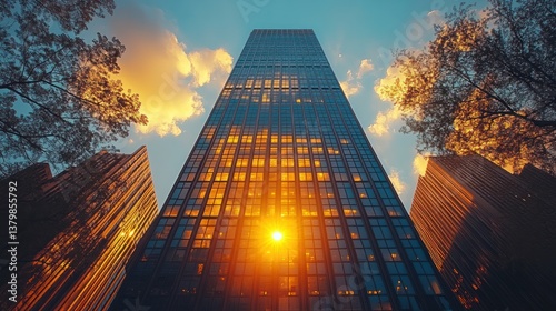 Wallpaper Mural Skyscraper at sunset Torontodigital.ca