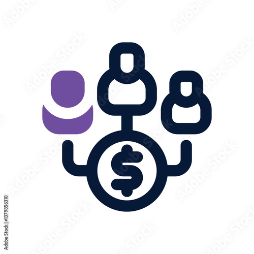 crowdfunding dual tone icon. Sleek and modern vector icon for websites, mobile apps, marketing materials, and corporate design. Fully scalable and ready to use.