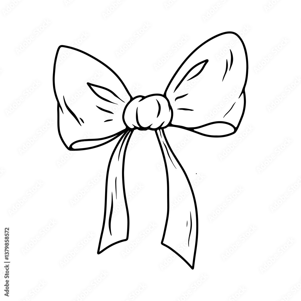 Fototapeta premium Illustration of bow knot in engraving style. Design element for poster, card, banner, sign. Vector illustration