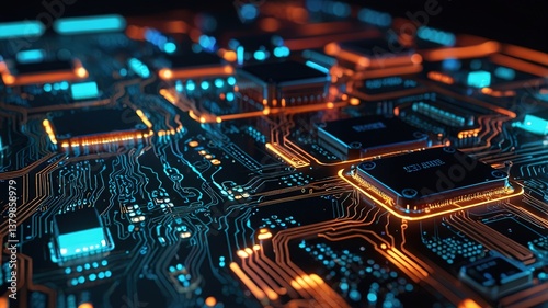 Futuristic server background circuit board futuristic server