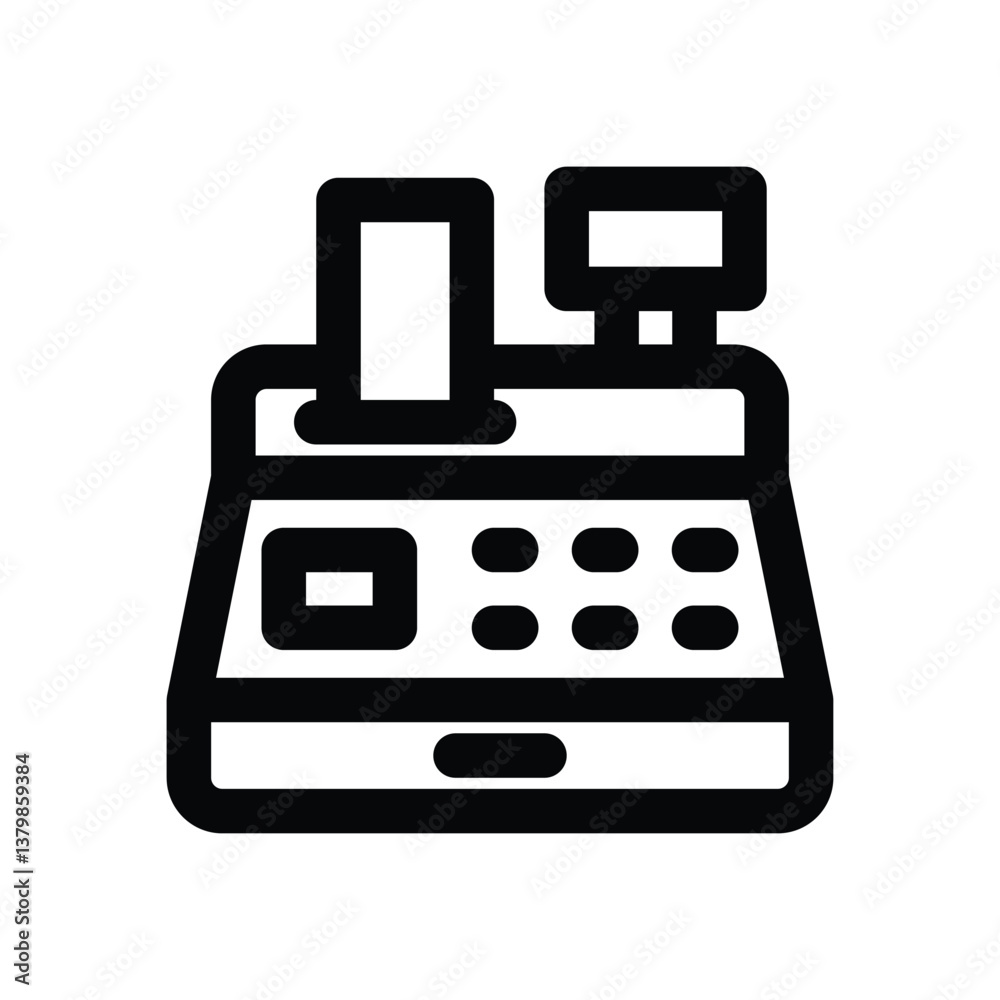 cashier machine line icon. Clean and minimalist vector icon for websites, mobile apps, presentations, and logos. Fully scalable and customizable for any project. cashier machine line icon. Clean and minimalist vector icon for websites, mobile apps, presentations, and logos. Fully scalable and customizable for any project.