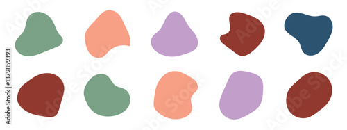 abstract organic blob shapes set. Wavy elements bubbles and drops in trendy y2k style. Random blob shapes. Organic blobs set. Rounded abstract organic shapes collection in eps 10.