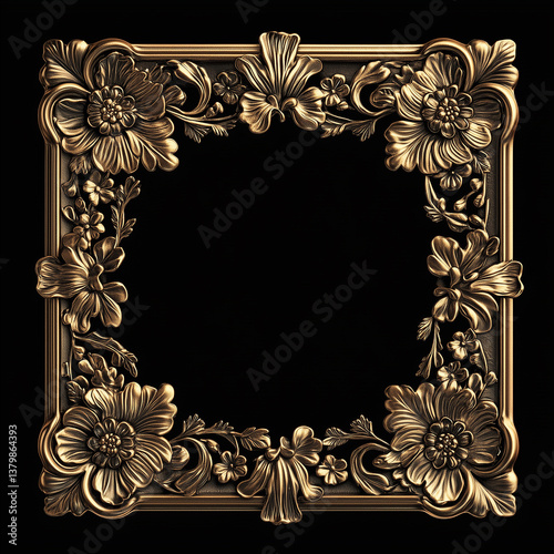 Vintage Floral Frame with Elegant Ornamental Design