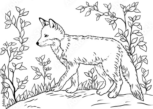 Vector drawing of a fox