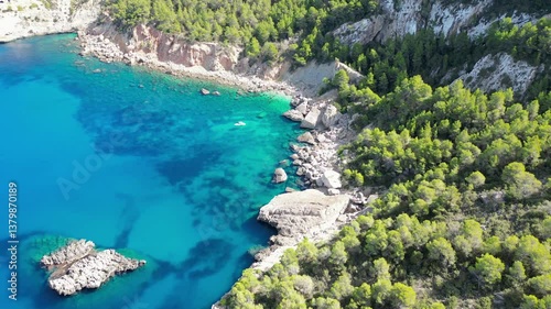 landscapes and turquoise sea in Ibiza, Balearic Islands