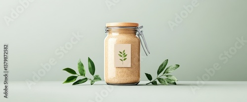 Wallpaper Mural Glass jar with plant label Torontodigital.ca