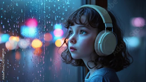 young woman listening to music