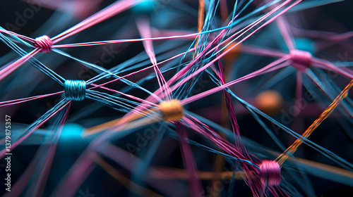 Intricate Network of Interconnected Nodes and Threads