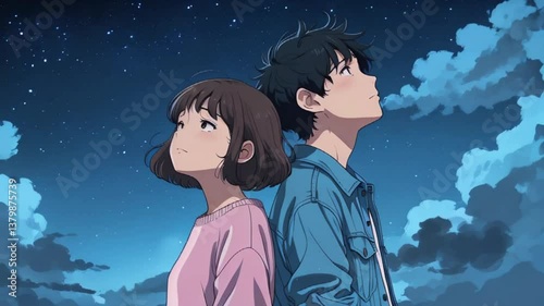 young couple lofi background