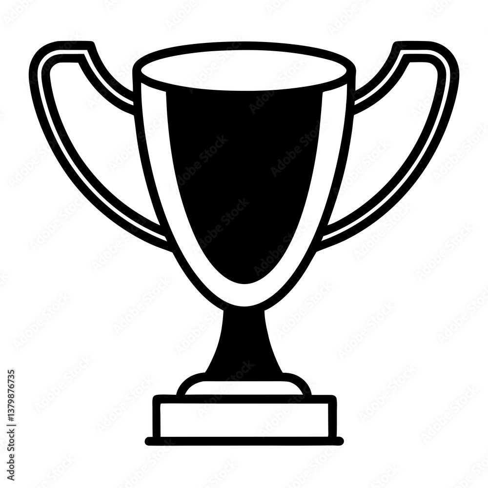 Golden trophy cup isolated on white background representing victory and achievement Golden trophy cup isolated on white background representing victory and achievement