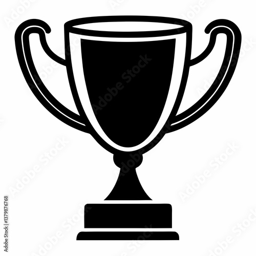 Golden trophy cup isolated on white background representing victory and achievement