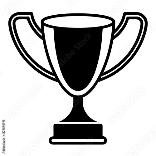 Golden trophy cup isolated on white background representing victory and achievement