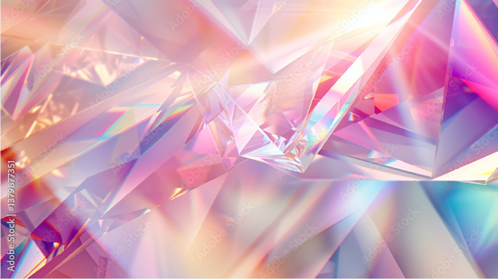 Glowing Crystal Vector Illustration with Sparkling Light Effects, Mystical and Abstract Design Glowing Crystal Vector Illustration with Sparkling Light Effects, Mystical and Abstract Design