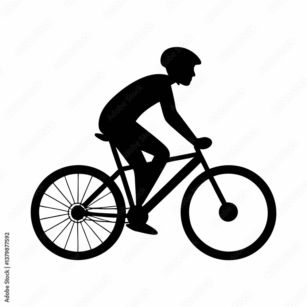 Obraz premium Silhouette of a cyclist riding a bike