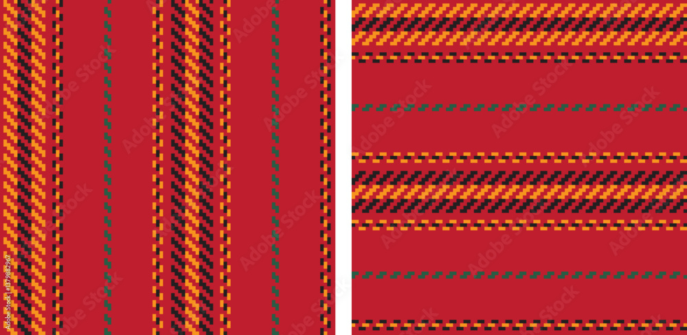 Seamless pattern abstract stripe set.