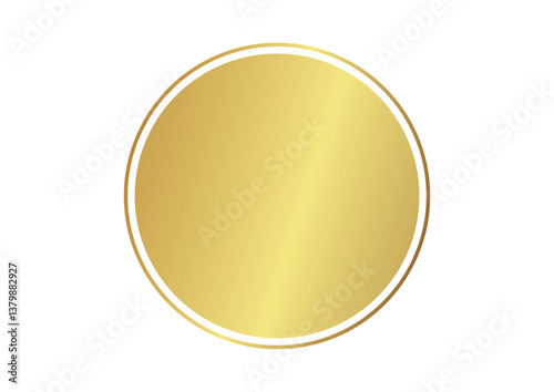 Elegant gold circle frame – luxury hand-drawn round border for invitations, logos, and minimalist design projects