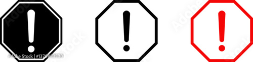 Exclamation marks. Caution alarm set. Danger sign vector collection