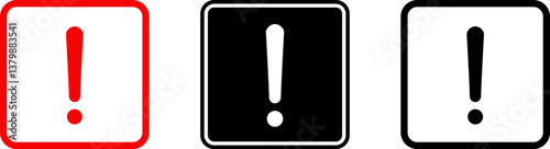 Exclamation marks. Caution alarm set. Danger sign vector collection