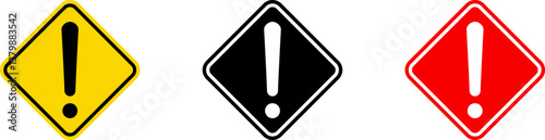 Exclamation marks. Caution alarm set. Danger sign vector collection