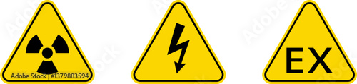 Exclamation marks. Caution alarm set. Danger sign vector collection