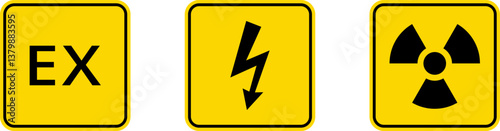 Exclamation marks. Caution alarm set. Danger sign vector collection