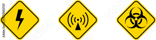 Exclamation marks. Caution alarm set. Danger sign vector collection
