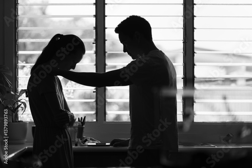 Friend helping comforting sad friend in need, love and empathy, support and help in difficult times, emotional struggles, family couple friendship 