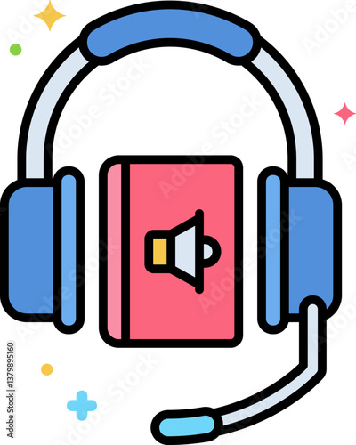 audio book Illustration on a white background.