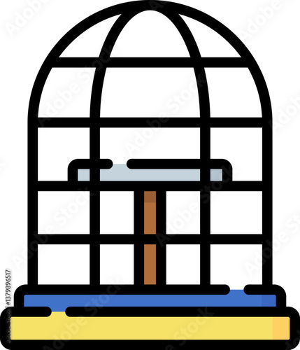 bird cage Illustration on a white background.