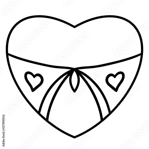 Sweet little heart. Doodle illustration in vector. Design of postcards and invitations.