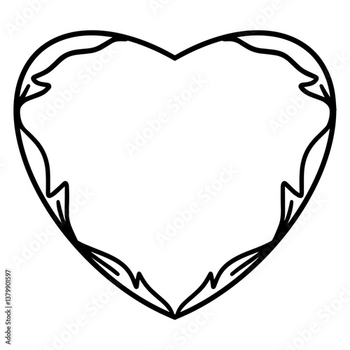 Sweet little heart. Doodle illustration in vector. Design of postcards and invitations.