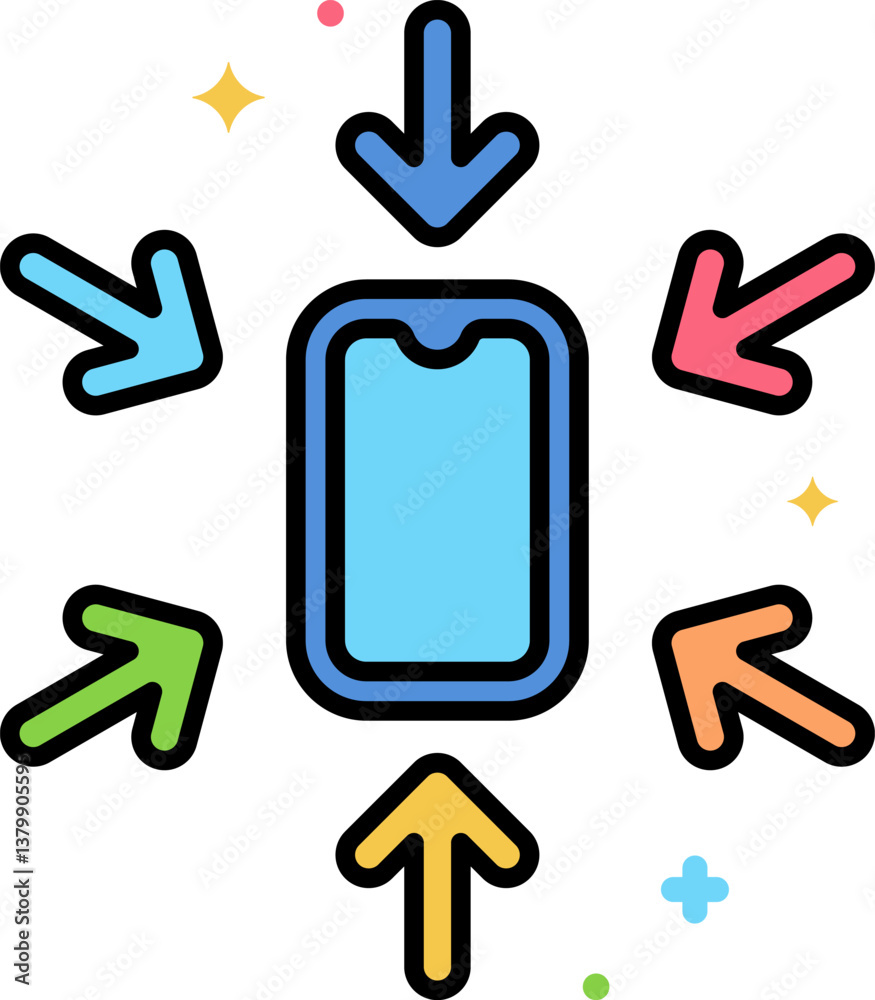 convergence Illustration on a white background convergence Illustration on a white background