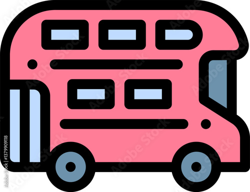 double decker bus Illustration on a white background