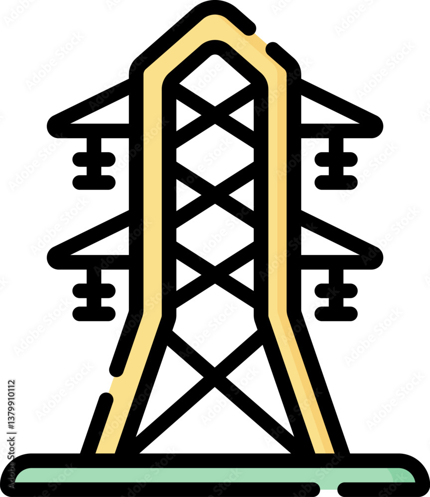 electric tower Illustration on a white background electric tower Illustration on a white background