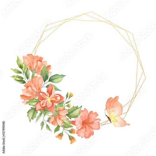 Watercolor floral wreath 