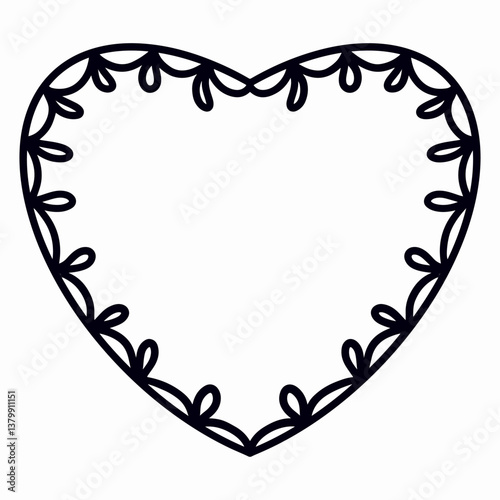 Sweet little heart. Doodle illustration in vector. Design of postcards and invitations.